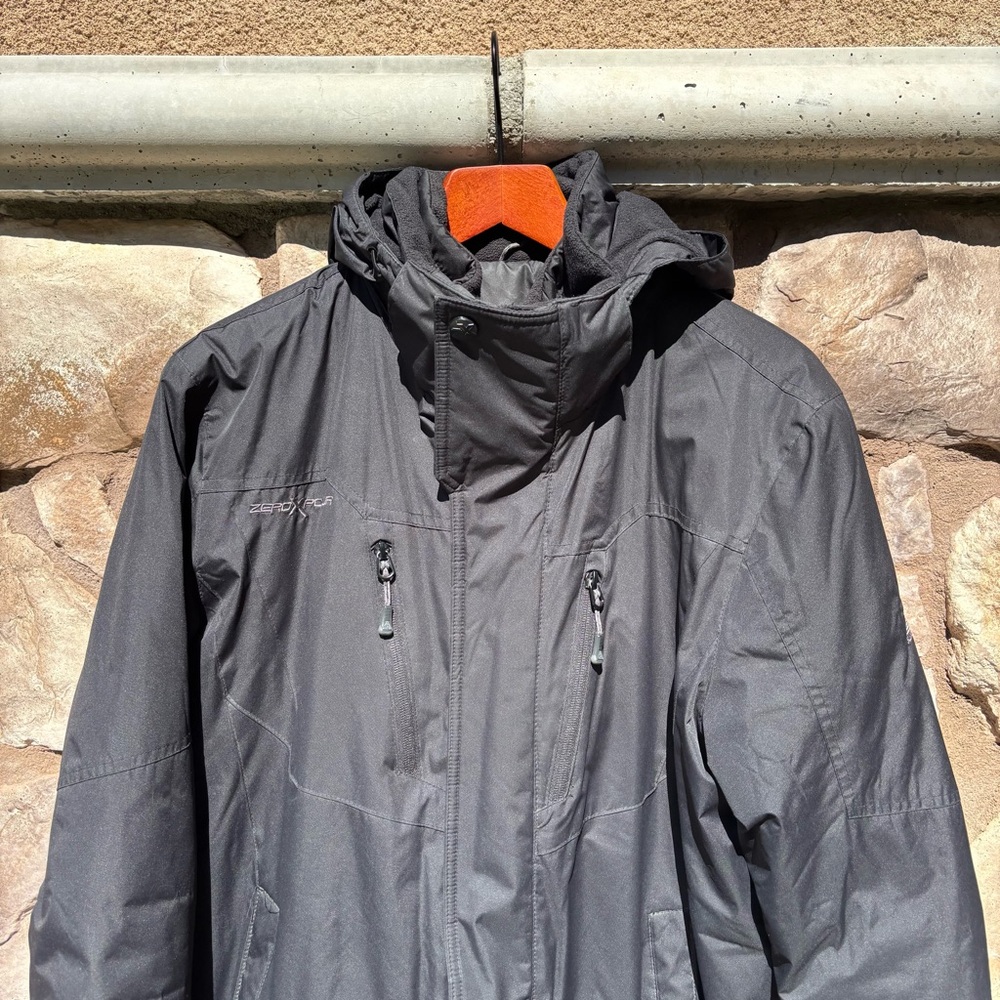 Zeroxposur Black Label Men's Full Zip Puffer Jacket Mens Size M Hooded Zip Ski - Picture 2 of 10